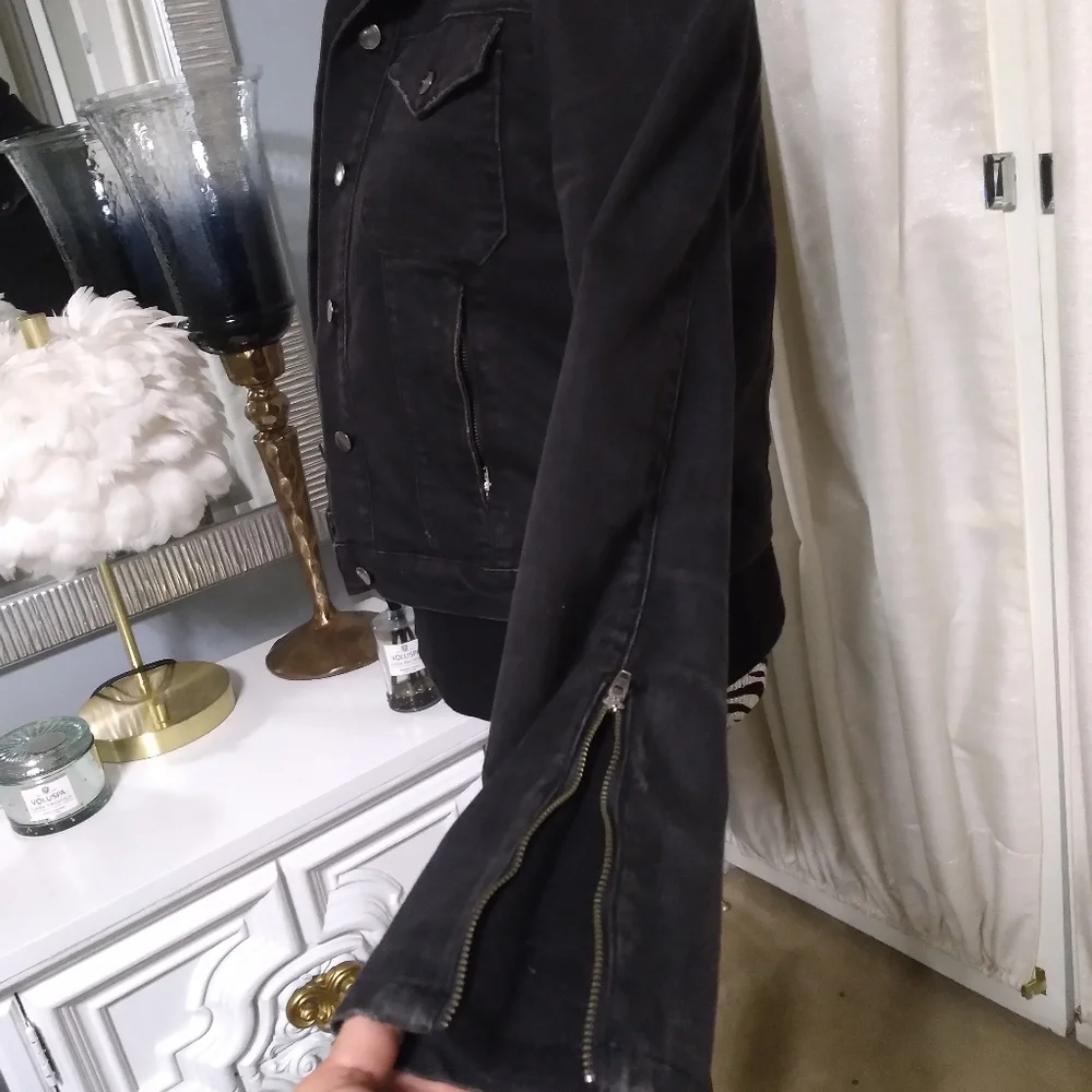 CURRENT/ELLIOT denim & wool layered jean jacket/coat size 1 - Picture 4 of 10